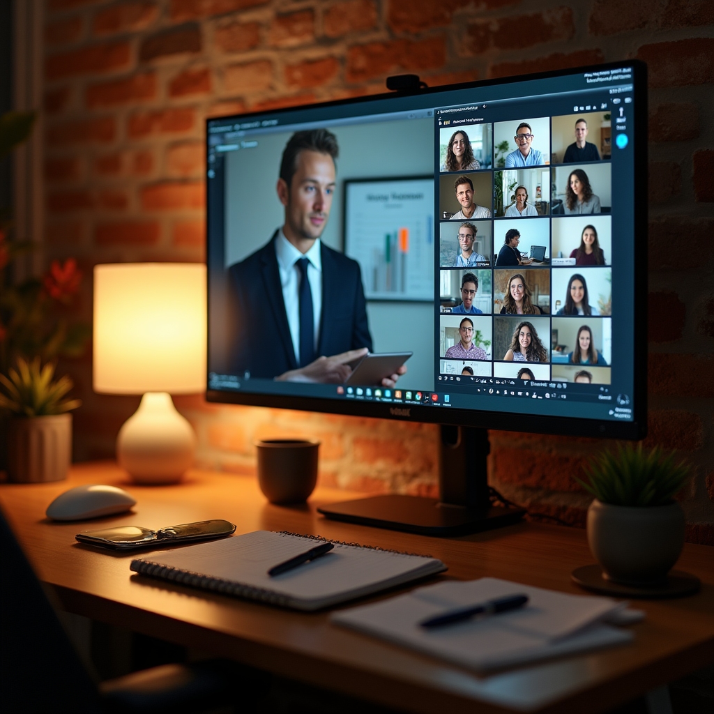 Pantalla de videollamada con varios participantes durante una sesión online