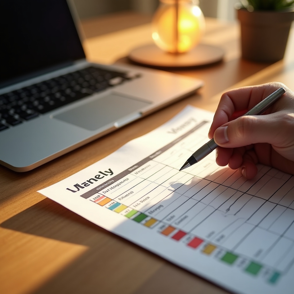 Calendario semanal organizado por bloques de tiempo
